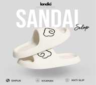LANDICI Sandal Pria Wanita Karet Jelly / Sendal Flat Selop Rumah / Slipper /Sendal Nyaman Anti slip