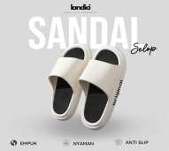 LANDICI Sandal Kekinian Pria / Sandal Slop Pria / Sandal Outdoor Pria / Sandal santai / Sandal nyaman anti slip / Sandal PVC